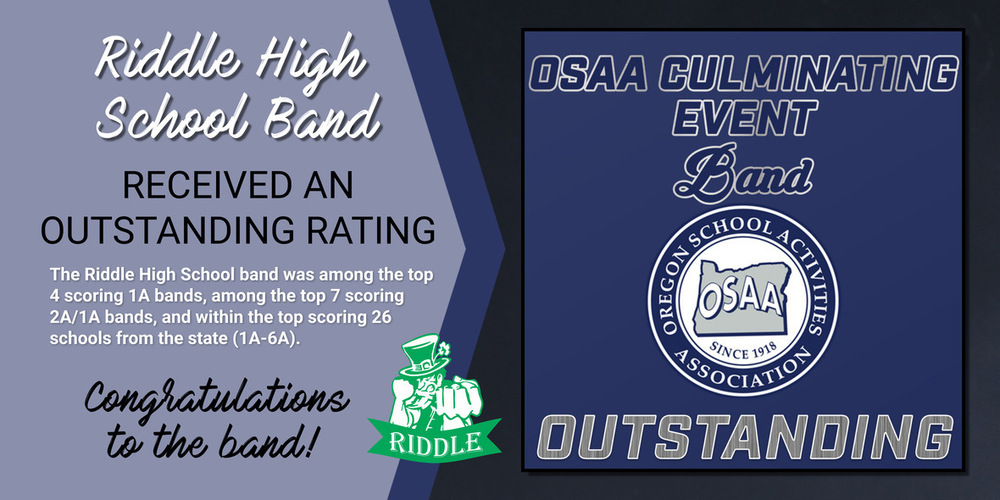 Riddle HS Band Receives Outstanding Rating