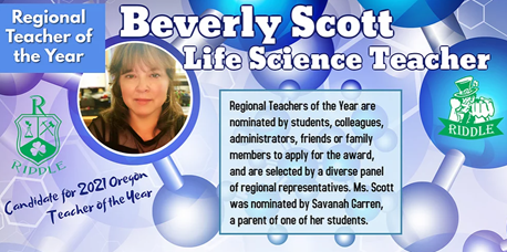 Bev Scott named 2021 Oregon Regional Teacher of the Year