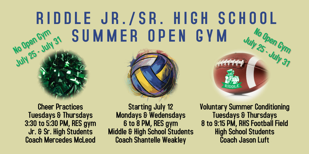Riddle Jr./Sr. HS Open Gym Activities