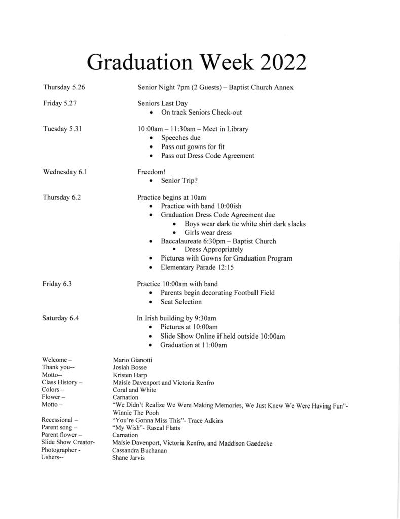 Graduation Week
